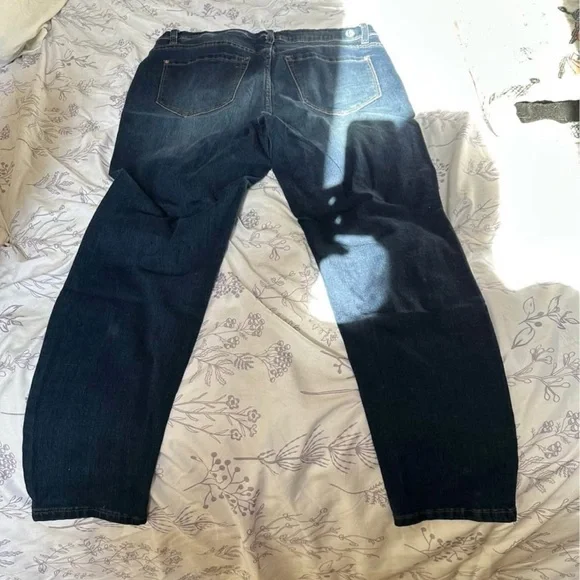 Kensie Dark Blue Distressed Boyfriend Jeans - Picture 3 of 3